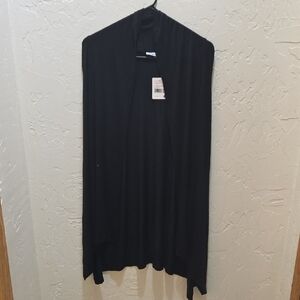 Black Sleeveless Asymmetrical Tunic with Mandarin Collar